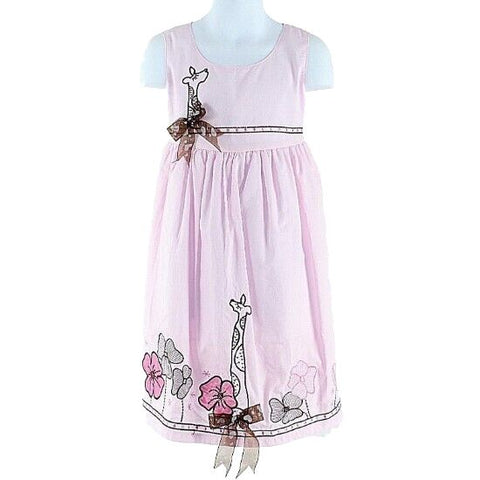 Maria Elena NEW $45 Sz 6 Pink Brown Embroidered Applique Cotton Girls Dress