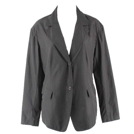 Lafayette 148 Sz 6 Black 2 Snap Partially Lined 100% Polyester Blazer Jacket
