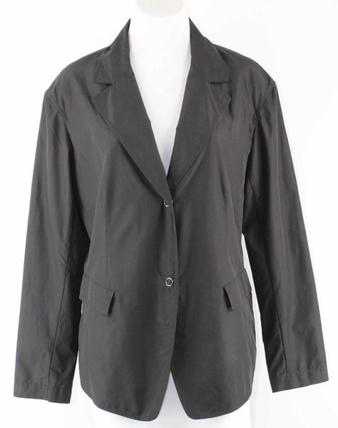 Lafayette 148 Sz 6 Black 2 Snap Partially Lined 100% Polyester Blazer Jacket