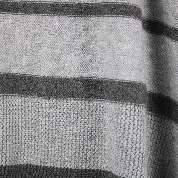 Eileen Fisher Sz S/M Gray Striped V Neck Knit 100% Organic Cotton Top