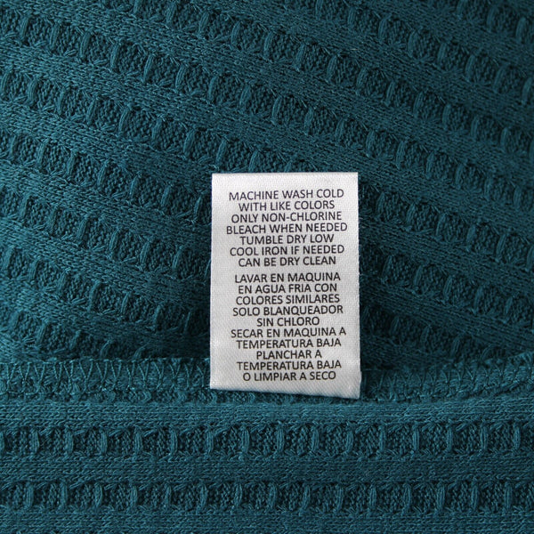 Cha Sor NEW Lush Sz M Teal Blue Long Sleeve Button Detail Poly Rayon Top