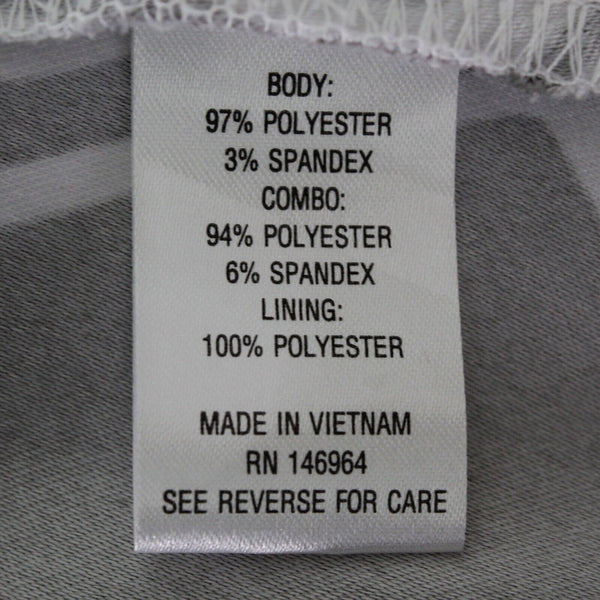 Robbie Bee Signature Sz 4P Gray White Coral Geometric Poly Blend Knit Dress