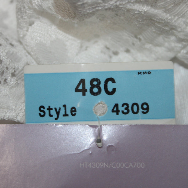 Playtex Bra NEW $25 Sz 48C White Lace Wired Unpadded 100% Polyester Bra