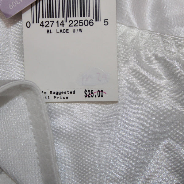 Playtex Bra NEW $25 Sz 48C White Lace Wired Unpadded 100% Polyester Bra