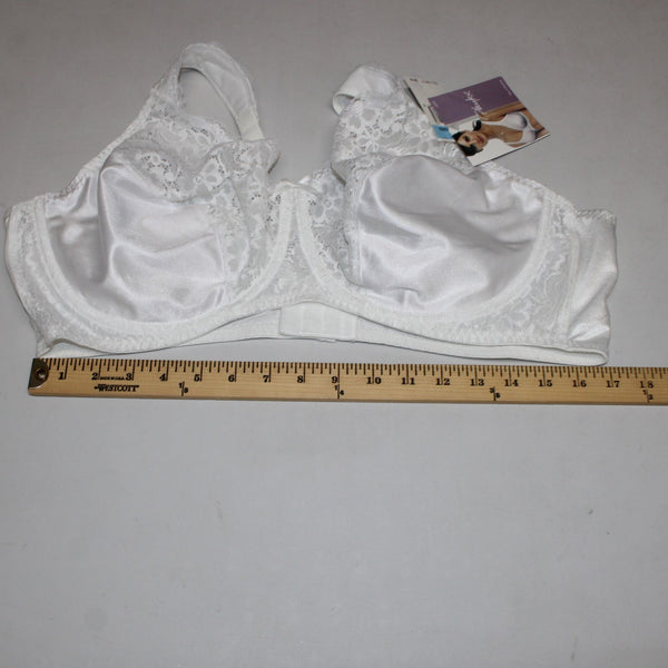 Playtex Bra NEW $25 Sz 48C White Lace Wired Unpadded 100% Polyester Bra