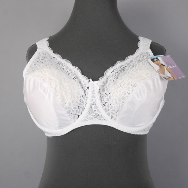 Playtex Bra NEW $25 Sz 48C White Lace Wired Unpadded 100% Polyester Bra