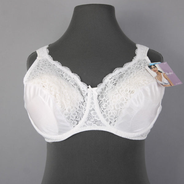 Playtex Bra NEW $25 Sz 48C White Lace Wired Unpadded 100% Polyester Bra