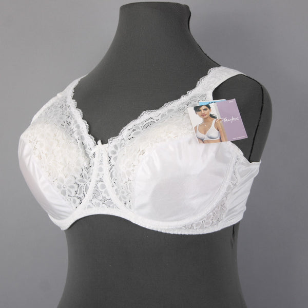 Playtex Bra NEW $25 Sz 48C White Lace Wired Unpadded 100% Polyester Bra