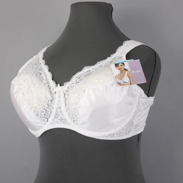 Playtex Bra NEW $25 Sz 48C White Lace Wired Unpadded 100% Polyester Bra