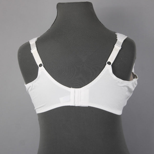 Playtex Bra NEW $25 Sz 48C White Lace Wired Unpadded 100% Polyester Bra