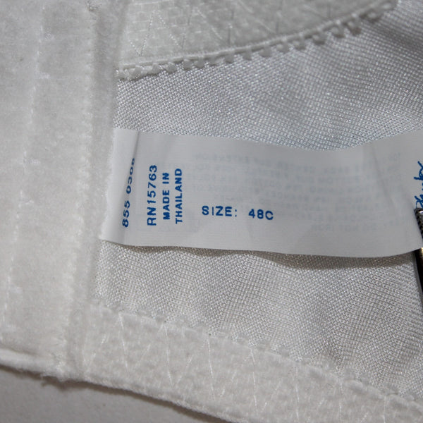 Playtex Bra NEW $25 Sz 48C White Lace Wired Unpadded 100% Polyester Bra