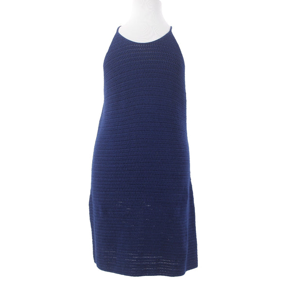 Banana Republic Dress NEW $140 Sz XL Navy Blue Open Knit UnLined Cotton Spandex