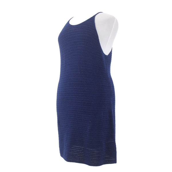 Banana Republic Dress NEW $140 Sz XL Navy Blue Open Knit UnLined Cotton Spandex