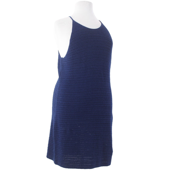 Banana Republic Dress NEW $140 Sz XL Navy Blue Open Knit UnLined Cotton Spandex
