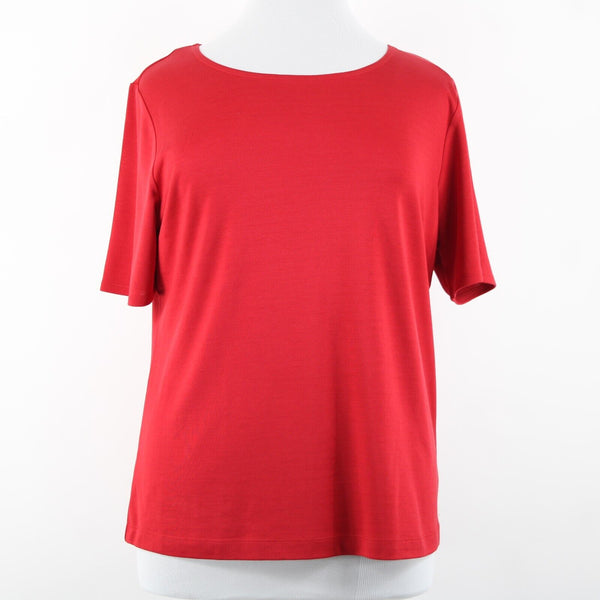 Ellen Tracy NEW $228 Sz 1X Paprika Red Short Sleeve Silk Spandex Top