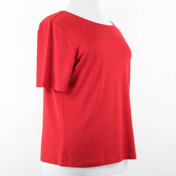 Ellen Tracy NEW $228 Sz 1X Paprika Red Short Sleeve Silk Spandex Top