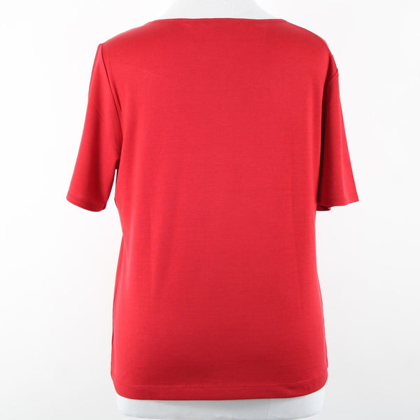 Ellen Tracy NEW $228 Sz 1X Paprika Red Short Sleeve Silk Spandex Top