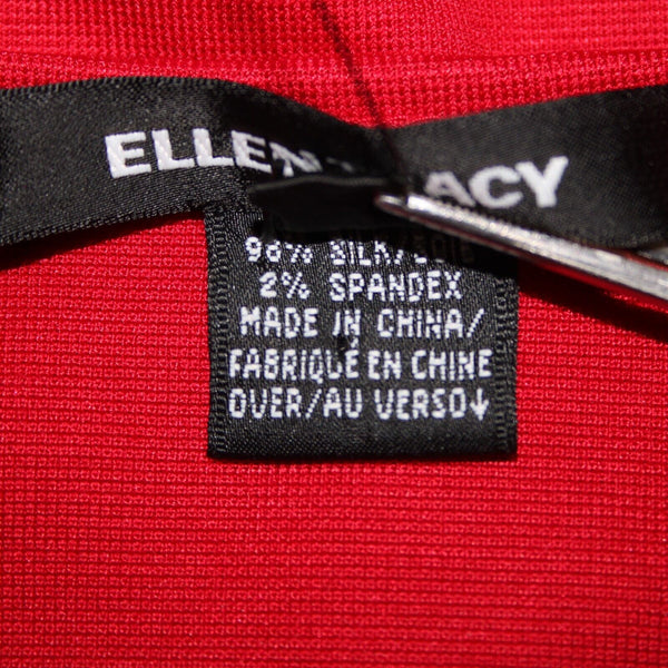Ellen Tracy NEW $228 Sz 1X Paprika Red Short Sleeve Silk Spandex Top