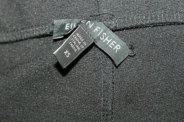 Eileen Fisher Sz XS x 32 Black Pull On Slim Viscose Nylon Spandex Knit Pant