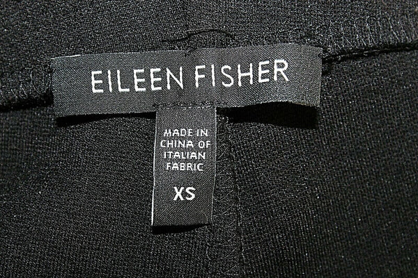 Eileen Fisher Sz XS x 32 Black Pull On Slim Viscose Nylon Spandex Knit Pant