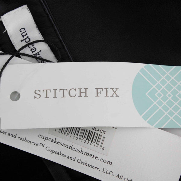 Cupcakes and Cashmere NEW Sz 6 Black Full Back Zip Faux Leather Pencil Skirt