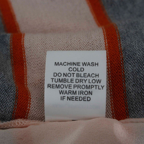 Market Spruce Sz M Peach Gray Stripe Hi Lo Lined Layered Cotton Blend Sweater