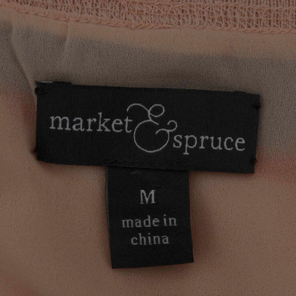 Market Spruce Sz M Peach Gray Stripe Hi Lo Lined Layered Cotton Blend Sweater
