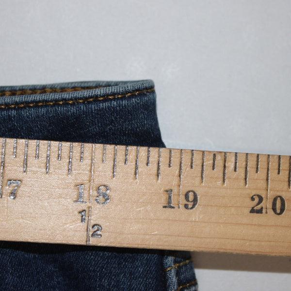 Joseph Ribkoff Jeans Sz 18 x 27 Blue Denim Rhinestone Bow Detail Cotton Jeans