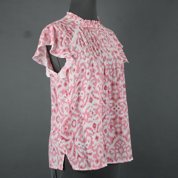 Nanette Lepore NEW $58 Sz S Pink White Yellow Almond Blossom Rayon Polyester Top
