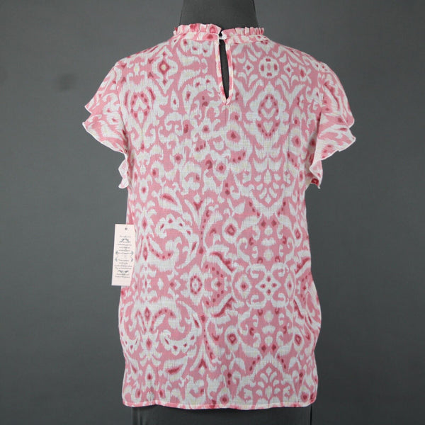 Nanette Lepore NEW $58 Sz S Pink White Yellow Almond Blossom Rayon Polyester Top