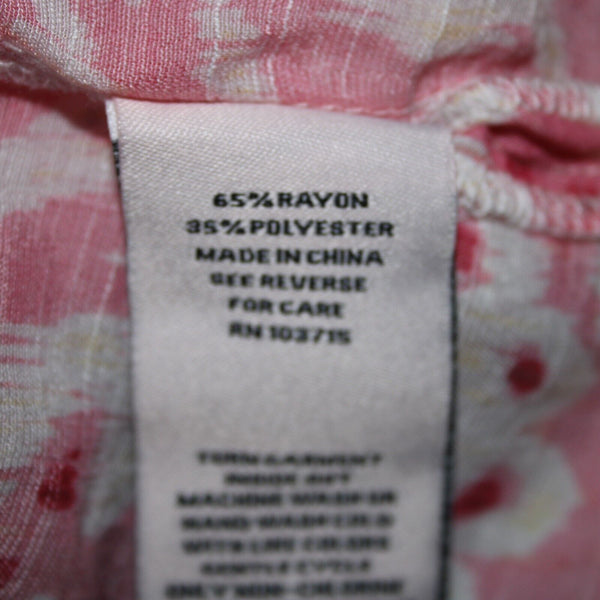 Nanette Lepore NEW $58 Sz S Pink White Yellow Almond Blossom Rayon Polyester Top