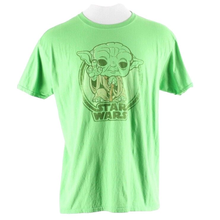 Funko Pop Tees Sz XL Lime Green Multi Star Wars Yoda 100% Cotton Shirt