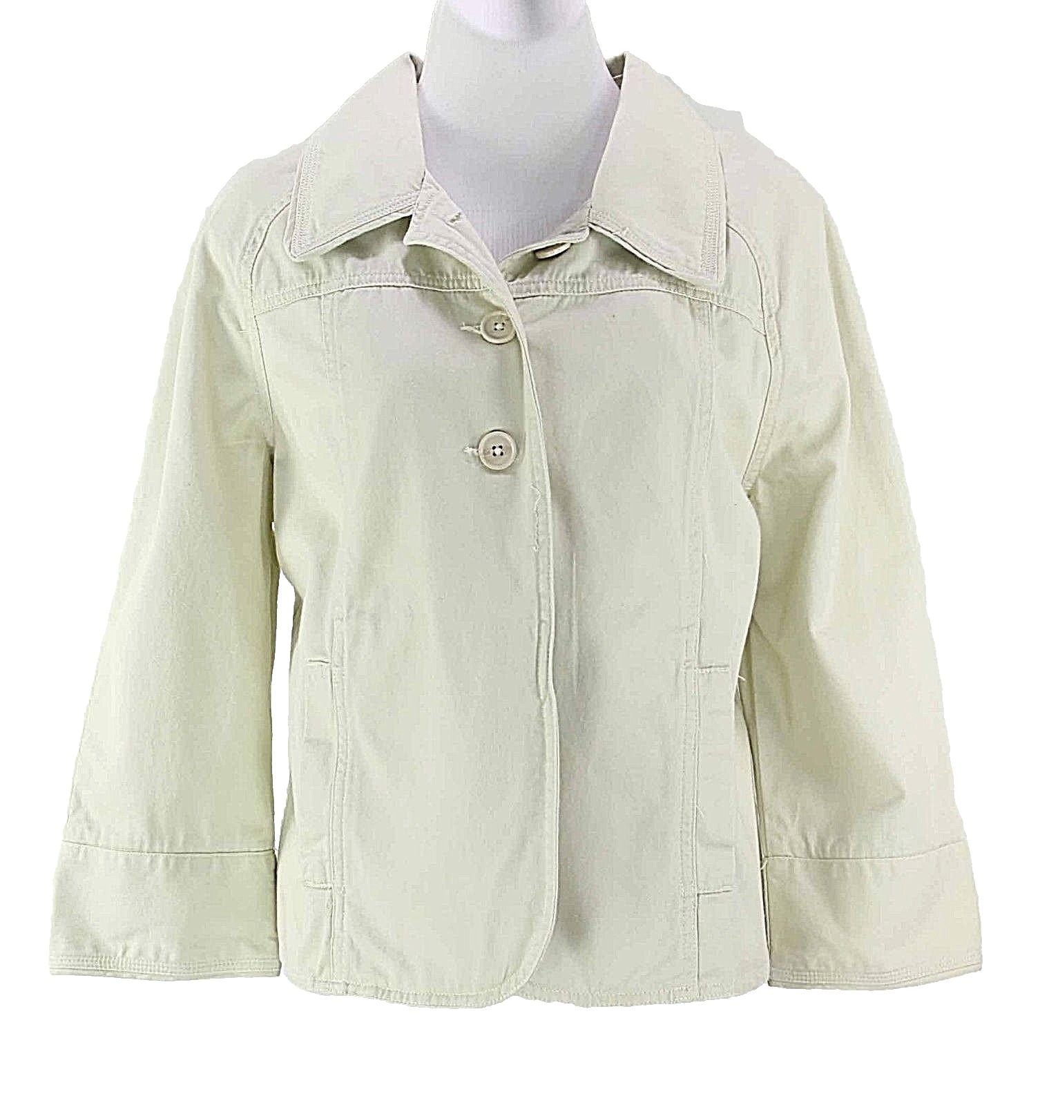 Geoffrey Beene NEW $50 Sz L Tan Cotton Front Pocket Windbreaker Jacket