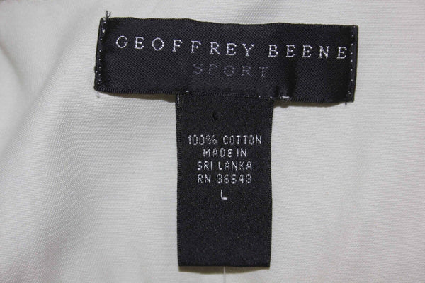 Geoffrey Beene NEW $50 Sz L Tan Cotton Front Pocket Windbreaker Jacket