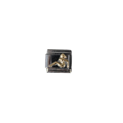Firenze Evry Reclining Nude Stainless Gold Elastic Stretch Link Italian Charm