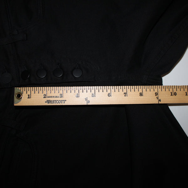 Kut From The Kloth Sz 0 x 28 Black Denim Button Fly Straight Crop Cotton Jeans
