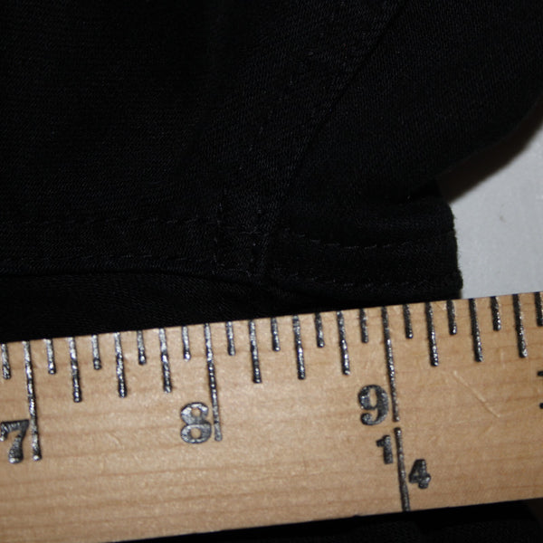 Kut From The Kloth Sz 0 x 28 Black Denim Button Fly Straight Crop Cotton Jeans