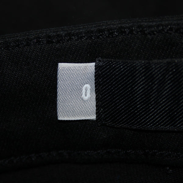 Kut From The Kloth Sz 0 x 28 Black Denim Button Fly Straight Crop Cotton Jeans