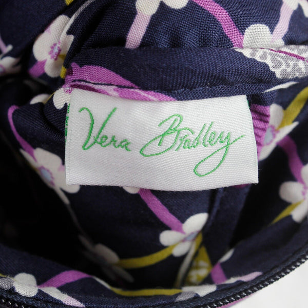 Vera Bradley 7 x 9 x 1 Navy Blue Multi Zip Top Flap Pocket Adj Crossbody Purse