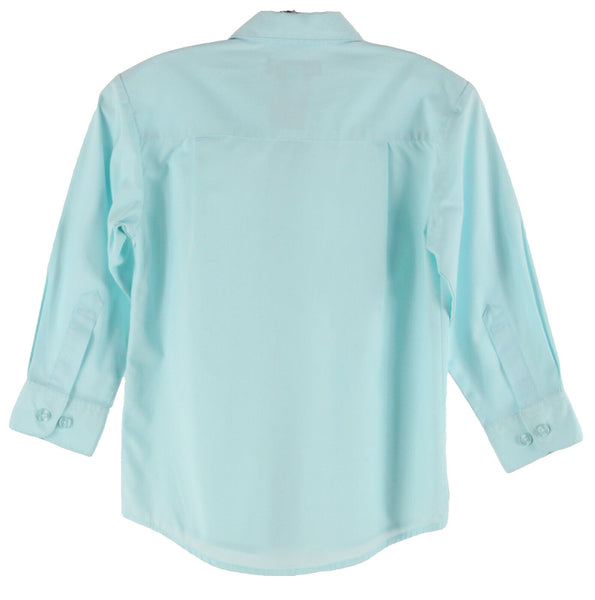 Kenneth Cole Reaction Sz 5 Boy's Aqua Blue Long Sleeve Cotton Blend Shirt