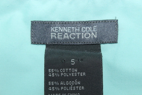 Kenneth Cole Reaction Sz 5 Boy's Aqua Blue Long Sleeve Cotton Blend Shirt