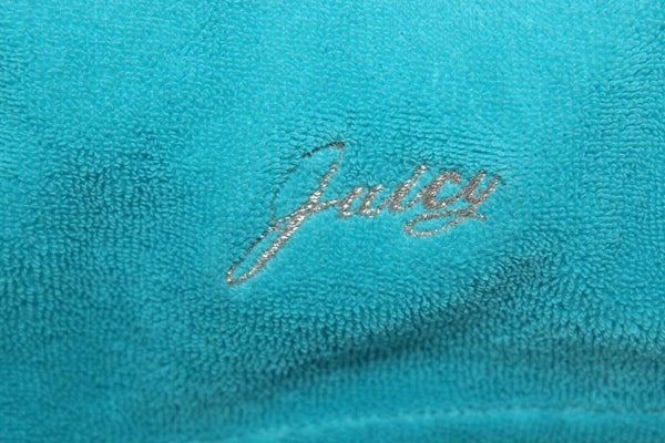 Juicy Couture Sz 10 Aqua Blue Drawstring French Terry Cotton Blend Dress