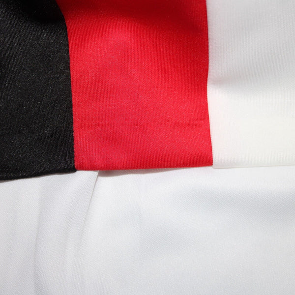 Monroe Main Sz S Black Red White Lined Striped Polyester Spandex Bodycon Dress