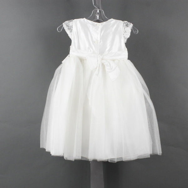 Espis NEW $62 Sz 2 Girls White Tulle Rhinestone Pearl 100% Polyester Dress