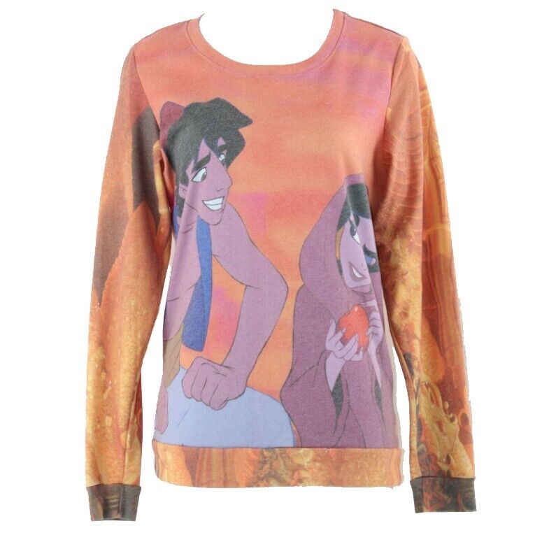 Disney Aladdin M Orange Purple Multi Polyester Cotton Knit Top