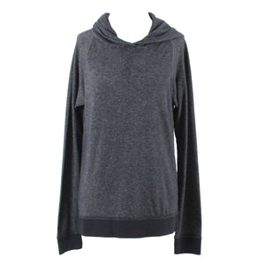 J Crew Sz M Charcoal Pullover Hooded Cotton Blend Sweater