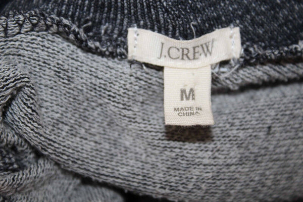 J Crew Sz M Charcoal Pullover Hooded Cotton Blend Sweater