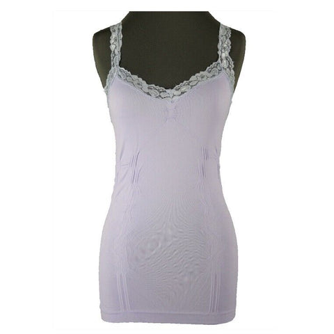 Soho Girls NEW OS Lavender Lace Trim Textured Nylon Spandex Top
