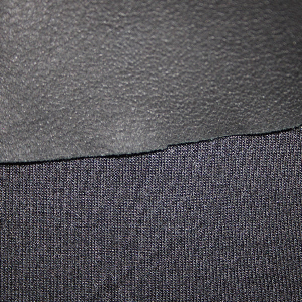 Heather Sz S Black Mixed Media Lamb Skin Contrast Rayon Nylon Spandex Skirt