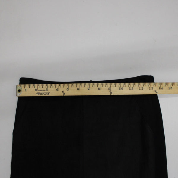 Heather Sz S Black Mixed Media Lamb Skin Contrast Rayon Nylon Spandex Skirt